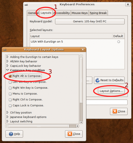 Compose key settings